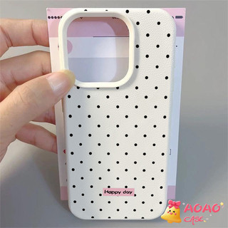 เคสไอโฟน 16 สำหรับ iPhone 17 11 13 15 16 14 12 Pro Max 17AIR 15 14 8 7 Plus XR X XS Max แฟชั่นลายจุดหนังเนื้อปกอ่อน