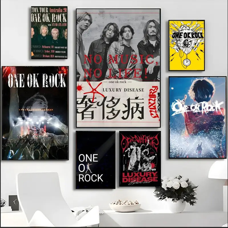 ONE O-OK RR-ROCK ภาพวาดการประดิษฐ์ตัวอักษร HD กันน้ําผ้าใบ Art: ความงาม Wall Decor บ้าน,Bar & More L