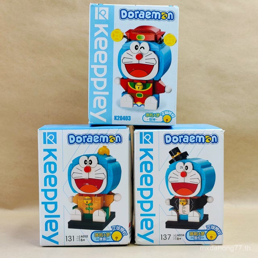 K KP บล็อกตัวต่อ Doraemon Doraemon Doraemon Doraemon Doraemon Square Head Assembly Model ของเล่นเด็ก