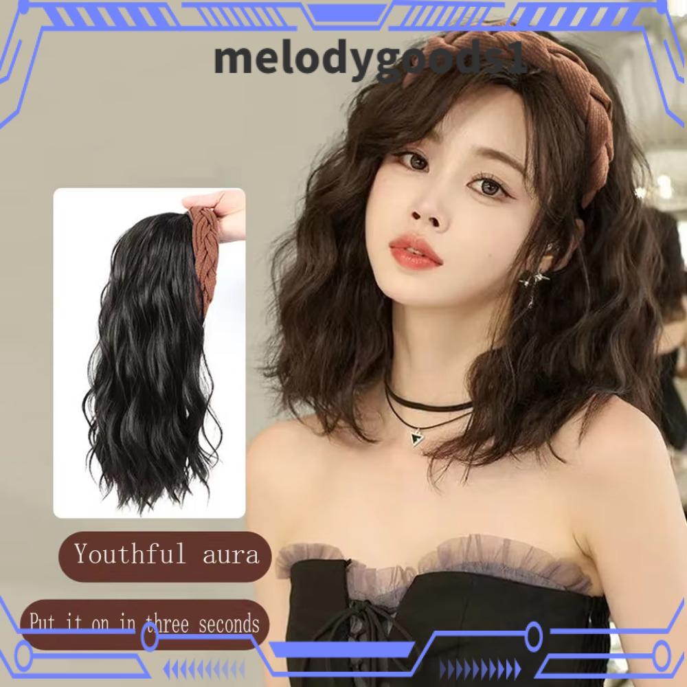 MELODYGOODS ส่วนขยายผม U-Shaped ผมลอนสังเคราะห์ สำหรับผู้หญิง