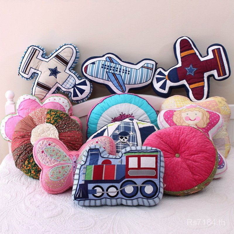 สีชมพู Patchwork ปักหมอนเอว Huasi หมอนการค้าต่างประเทศโซฟาการ์ตูน Core Home Quilted Cotton หวาน 075Q