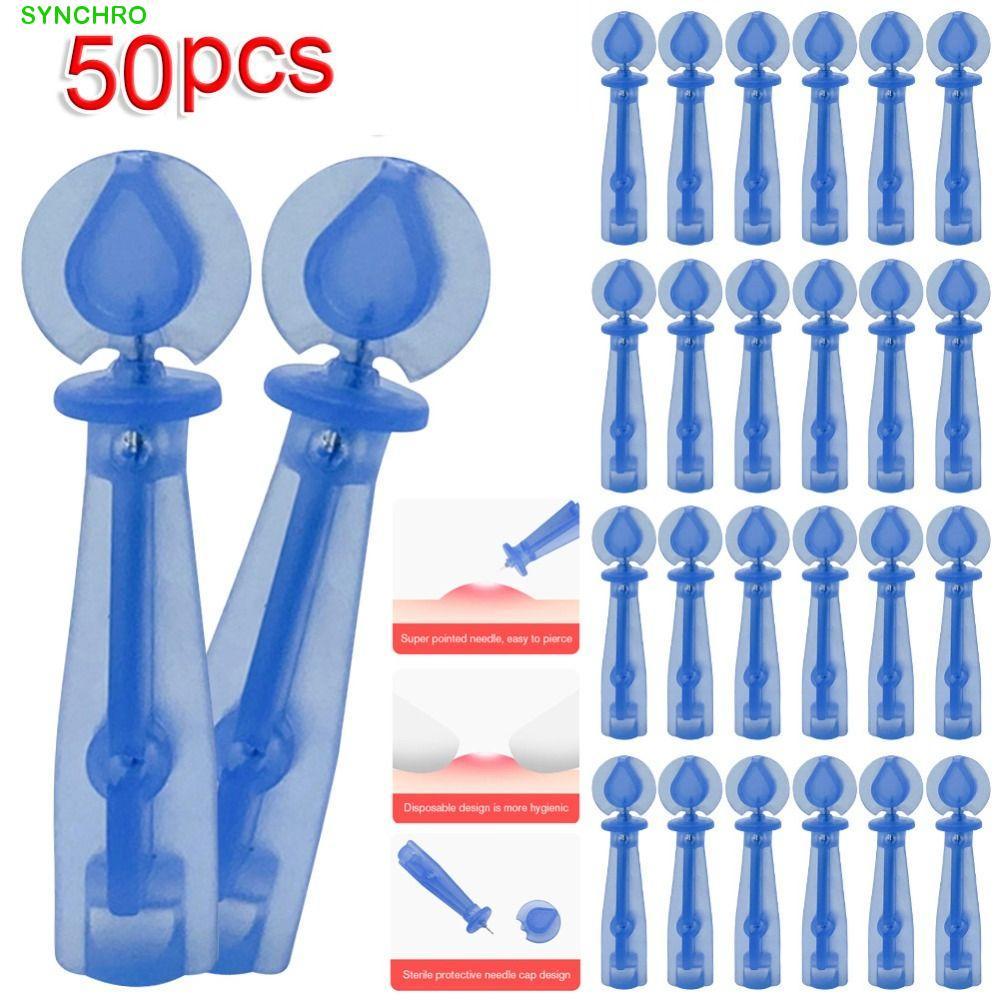 SYNCHRO 50 ชิ้น/กล่อง Blackhead Remover เครื่องมือ, Blackhead Remover Professional ทิ้งเข็มสิว, Fat 