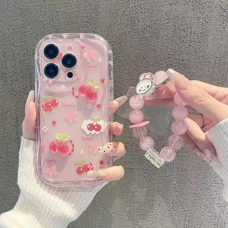 อินเทรนด์ 3D Cherry Rabbit สําหรับ Vivo V60 V60 Lite V50 V50E V30E V40 V30 V25E V21E V29 Lite V27E 4G V27 Pro Y58 Y33 Y78 Y75s TPU ฝาครอบโทรศัพท์