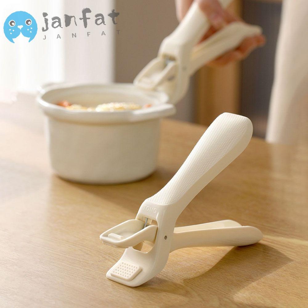 JANFAT คลิปชามในครัว, ชามใส่อาหารกันลื่นแหนบคลิปป้องกันการลวก, ซิลิโคนทนทาน Gripper Anti Scalding Holder