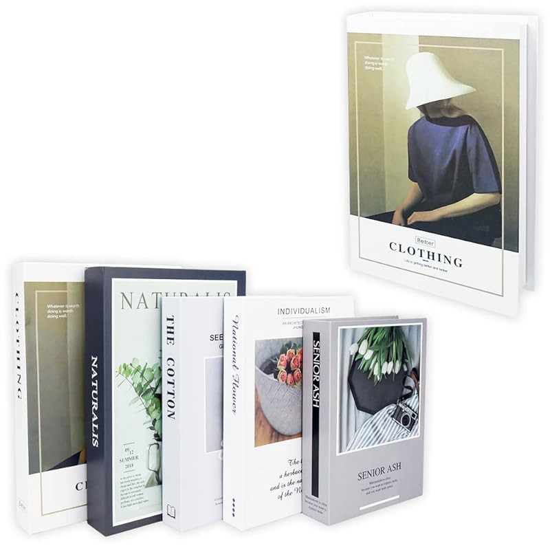 Interior Book Fake Book Western Style 5-Piece Set Lightweight Design Object Figurine Space Styling D