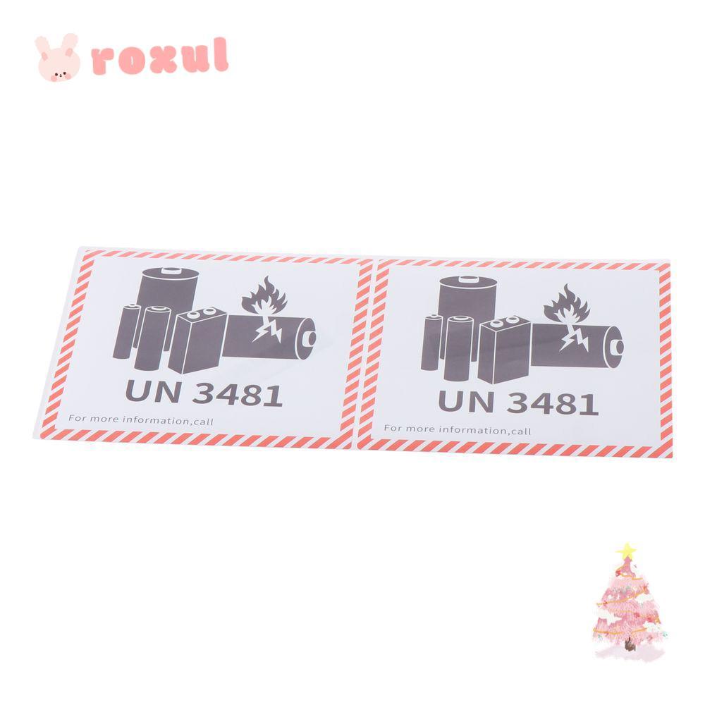 ป้ายแบตเตอรี่ลิเธียมขนส่ง ROXUL, สีแดง 4.7 "x 4.3" ป้ายไฟแบตเตอรี่, UN3481 แผ่นทองแดงลิเธียมกาวป้ายเ