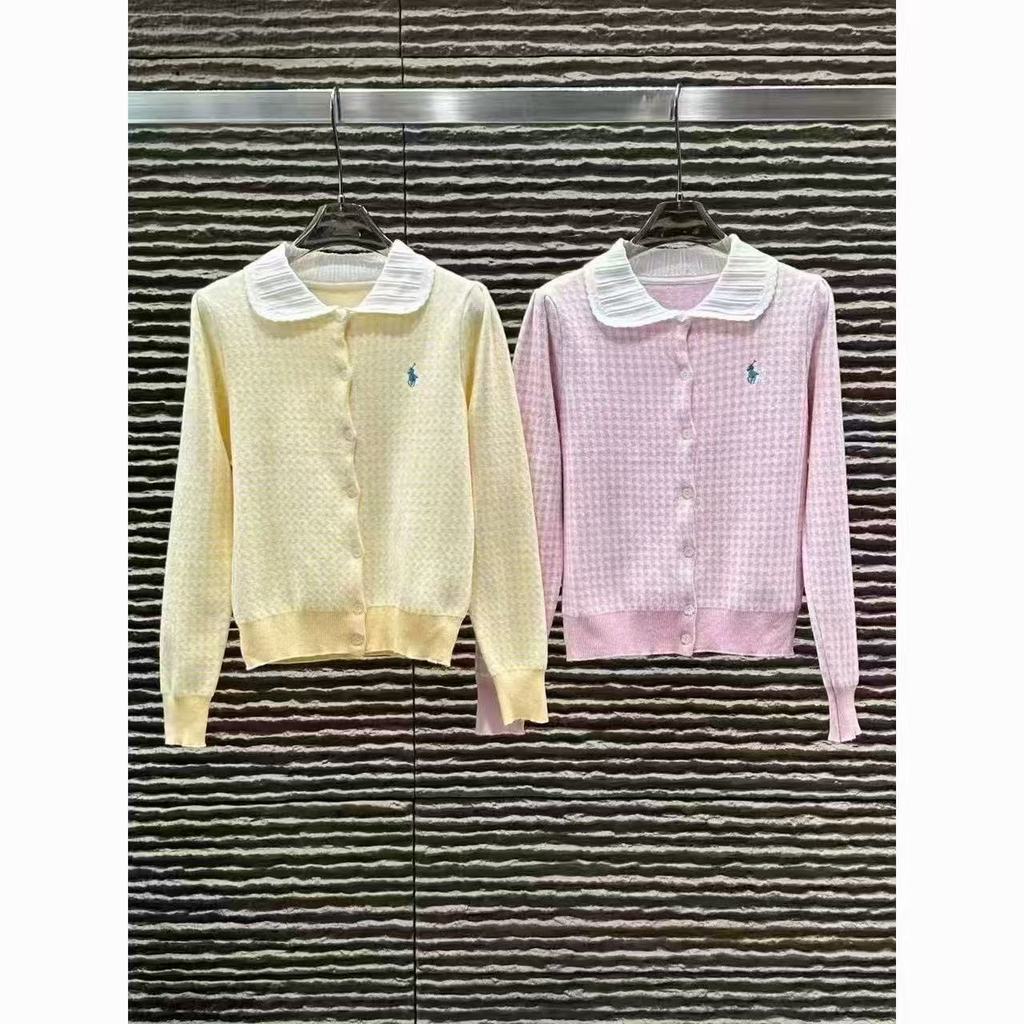 .cardigan สตรี สไตล์ใหม่สำหรับฤดูใบไม้ร่วงและฤดูหนาว ออกแบบด้วยการปักลายสก๊อตที่คมชัด