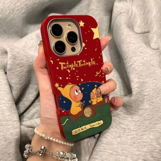 สําหรับ IPhone 17 16 15 14 Plus 13 12 11 Pro Max X XR XS Max 7 8 Plus ปีใหม่น่ารัก Red Star People เคสโทรศัพท์คริสต์มาสปกอ่อน