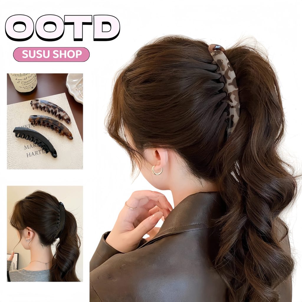 SuSu คลิปหัวเสือ ลายเสือดาว สามสี ราคาถูก สวยมาก ใช้ได้ทุกวัน