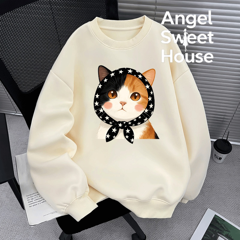 (จัดส่งตลอด 24 ชั่วโมง）Angel Official oversize ทันสมัย เกาหลี เสื้อแขนยาว หลวม เสื้อยืด  เสื้อ เสื้อคอกลม พลัสไซส์ Y245 ราคา ถูกที่สุด ดีลบีเคเค แกลเลอรีภาพที่ 2