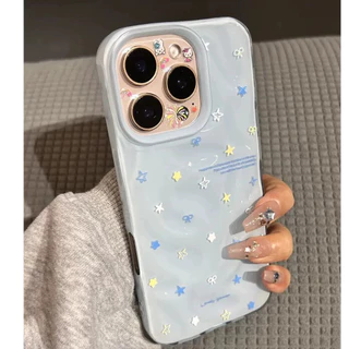 มารุ่นใหม่ เคสโทรศัพท์17 ดีไซน์ดาวระบายและโบว์ เคสนิ่มอุกกาบาต For IPhone17 11 12 13 6/7/8 14 15PLUS 16ProMAX XR XSMAX