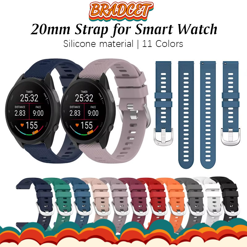 สายซิลิโคน 20MM for Garmin Forerunner 165 158 55 570 42mm/vivoactive 5/Active /Bounce/VivoMove/Venu/Approach วงนุ่มกีฬา