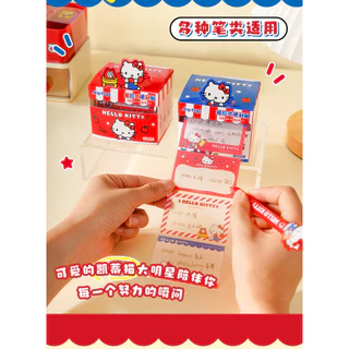 HelloKitty บันทึกเหนียวแบบดึงออก กระดาษบันทึกเหนียวโปร่งใส นักเรียนสามารถเขียนข้อความ N ครั้งโพสต์ Sticky Notes Sticky Notes