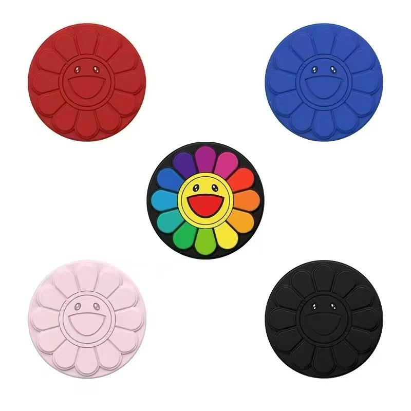 Takashi Murakami ซิลิโคนเหลวน่ารักผู้ถือวงเล็บ Apple Watch สายคล้องมือถือวงเล็บแม่เหล็กแหวนผู้ถือแม่เหล็กที่แข็งแกร่งหลายสี 5PI9