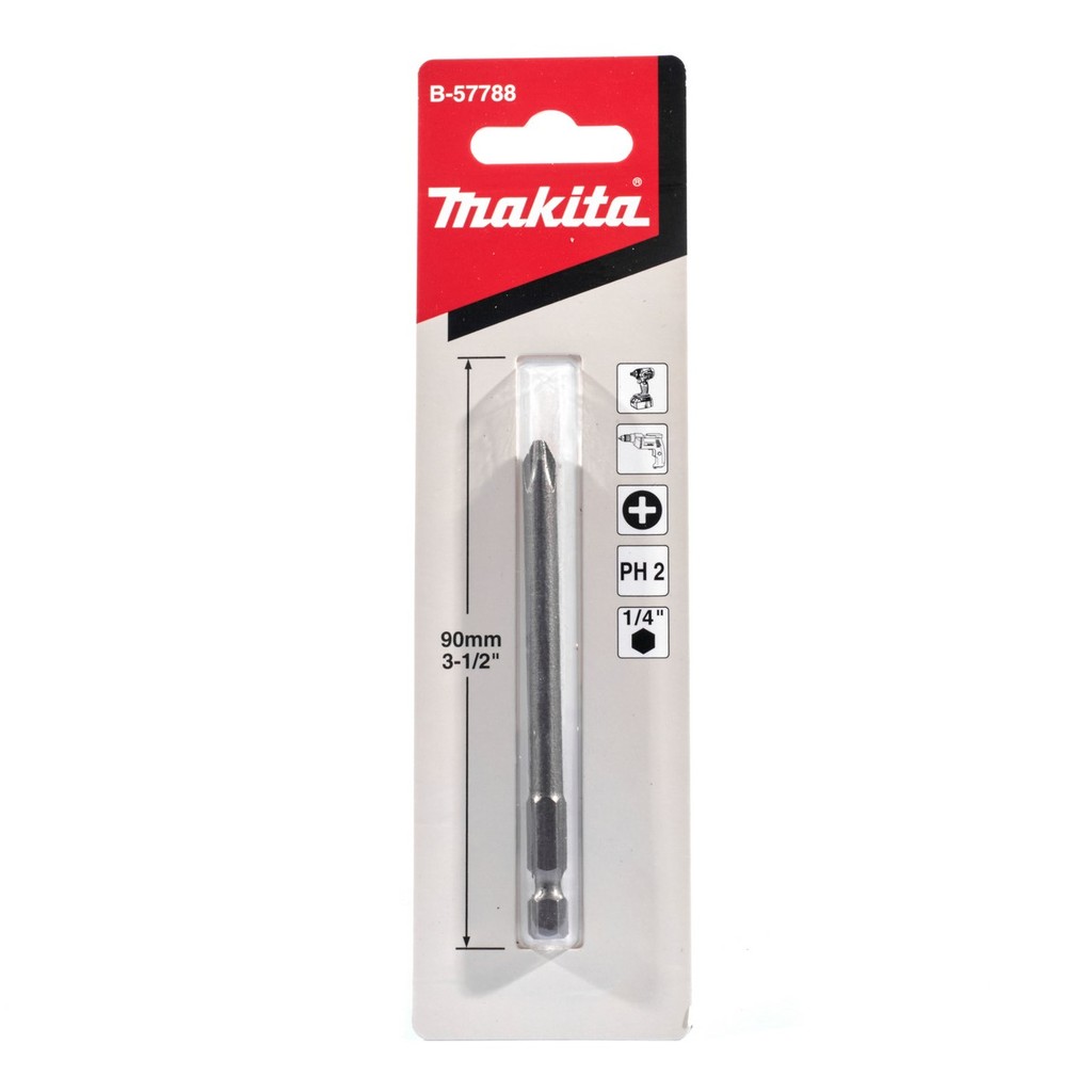 MAKITA มากีต้า MPB-57788 ดอกไขควง +PH-2 X 90MM (1ดอก) E-FORM SCREW BIT LONG TYPE 1PC Code B-57788