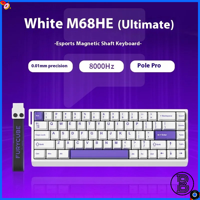FURYCUBE M68HE FPS คีย์บอร์ดมืออาชีพ: สวิตช์แม่เหล็ก, Latency ต่ําเป็นพิเศษและปรับแต่งอย่างเต็มที่