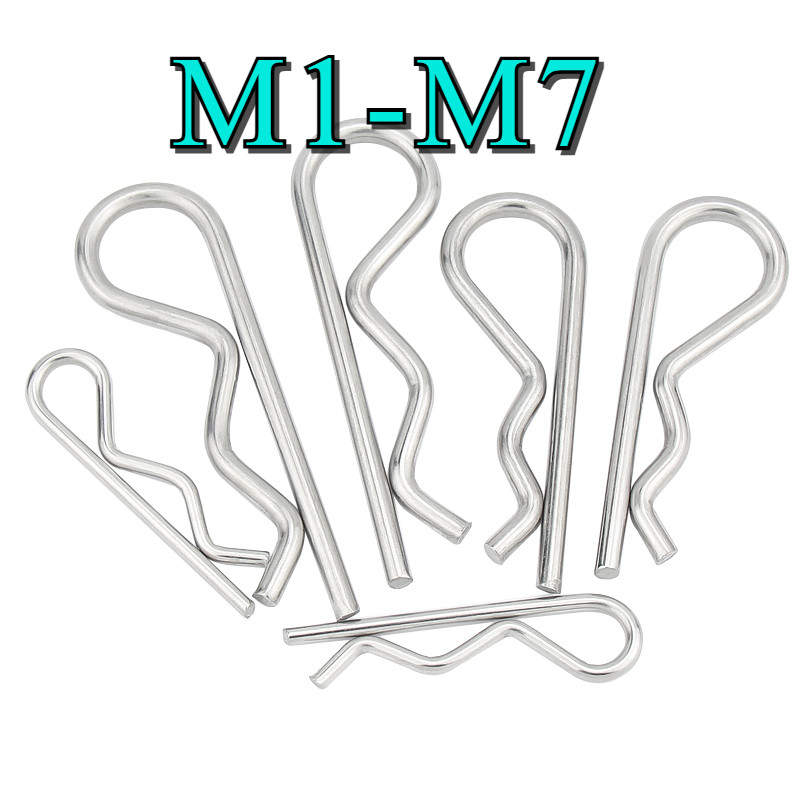 ปิ๊น พิน ตัว R ปิ้น ตัวอาร์ ชุบซิงค์ - M1 M1.2 M1.6 M1.8 M2 M2.5 M3 M3.5-M7 / Hairpin Cotter Snap R 