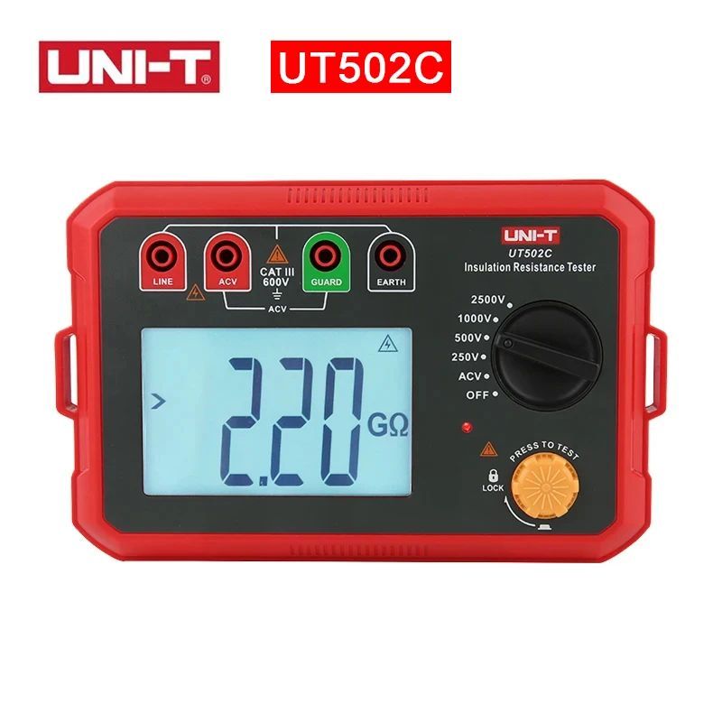 UNI-T UT502A UT502C UT501A UT501C เครื่องทดสอบความต้านทานฉนวนดิจิตอล Megohm Meter ฉนวนกันความร้อนควา
