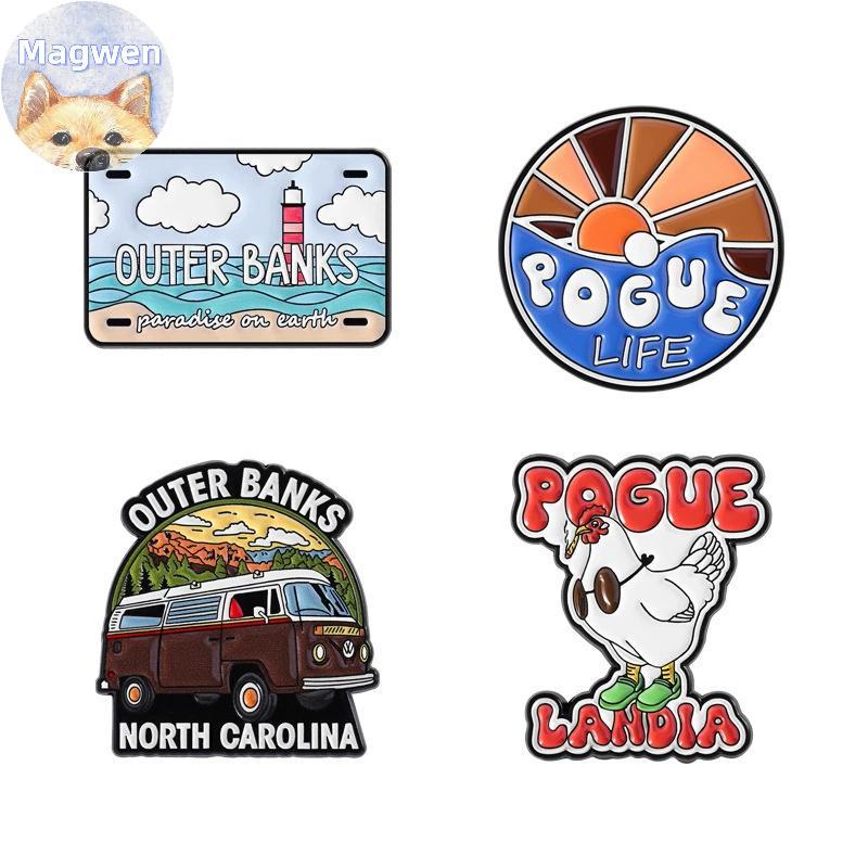 เข็มกลัดป้ายสไตล์ OUTER BANKS สำหรับการท่องเที่ยวและเป็นเครื่องประดับยอดนิยม