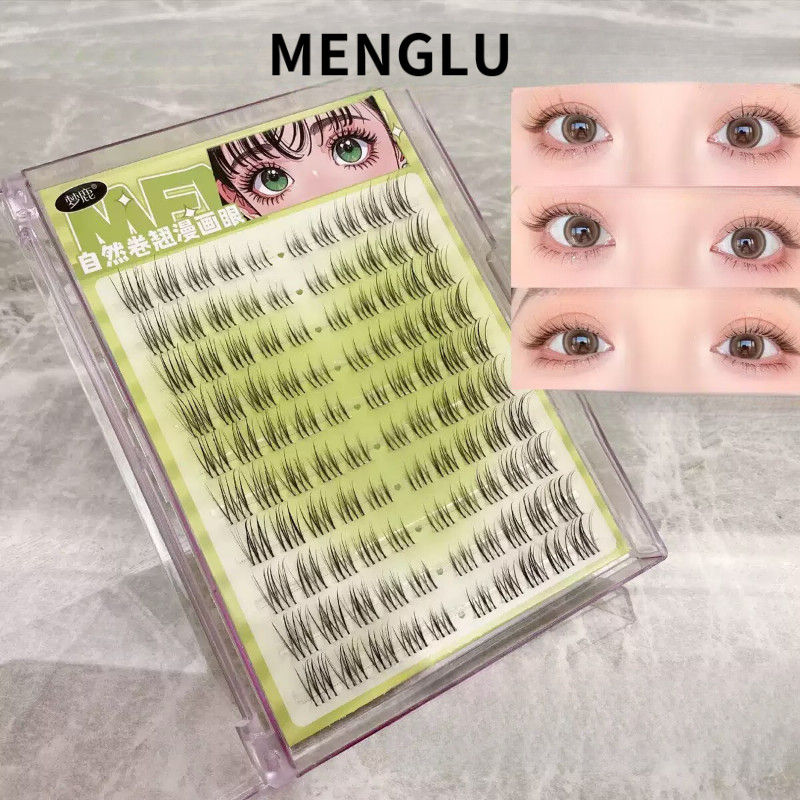 MENGLU ขนตาปลอมม้วนอย่างเป็นธรรมชาติอย่างรวดเร็วและสะดวกเหมาะสําหรับสามเณร