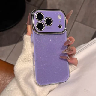 เปลี่ยนไป 17Luxury Fine Flash เคสโทรศัพท์หน้าต่างขนาดใหญ่สําหรับ iPhone 17 16 15 14 13ProMax Anti Slip และ Anti Drop ป้องกันปกหลัง