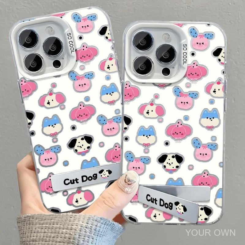 เคสสัตว์หัวโตกลวงออกสีชมพูเหมาะสําหรับ iPhone 16promax, 12pro, 14pro, 16pro, 13promax และ 14prom 8YE