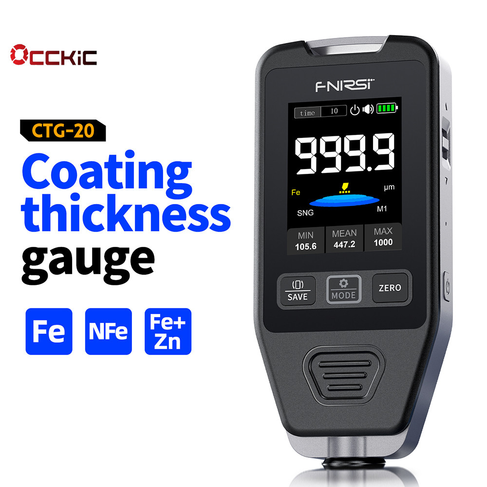 Ockic FNIRSI CTG-20 รถเครื่องวัดความหนาสี Electroplate โลหะและผงฉาบเคลือบเครื่องวัดความหนาสําหรับรถย