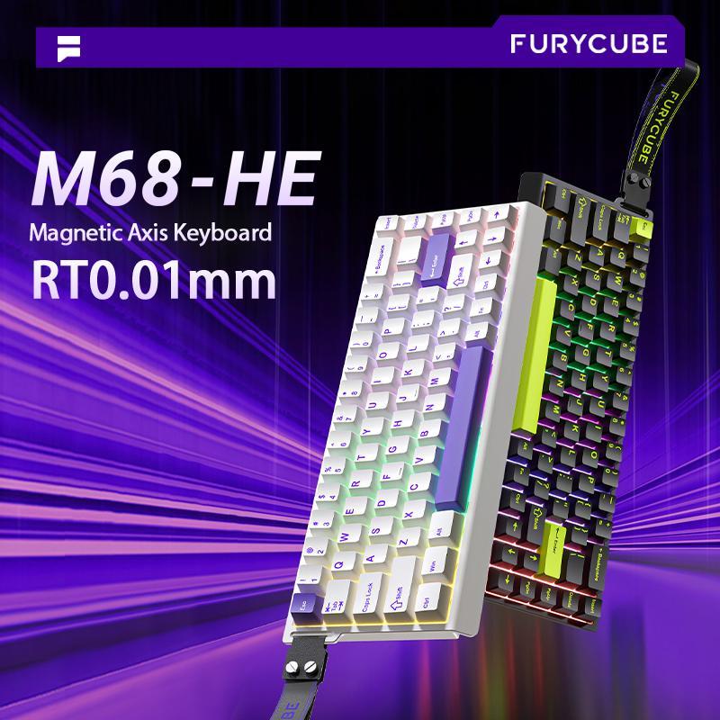 แป้นพิมพ์เกมมิ่ง FURYCUBE M30HE/M68HE สวิตช์แม่เหล็กไทย ไทริกทริกซ์ ความแม่นยำสูง 8K Hz คืน latency 