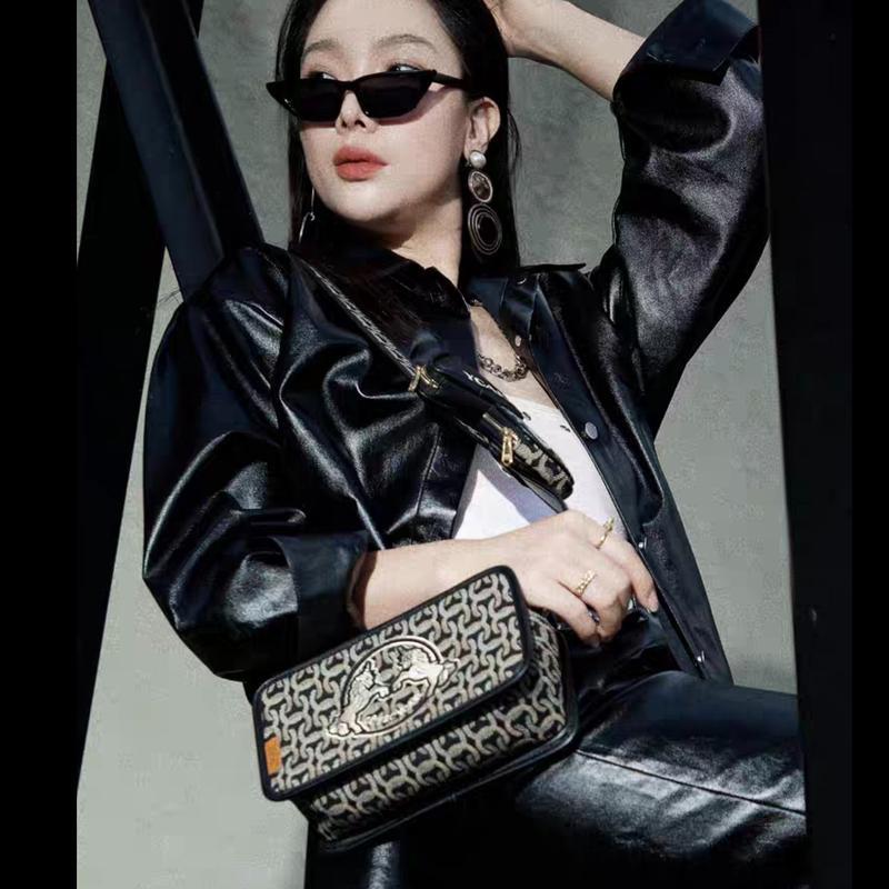 【COWECY 009】กระเป๋าสะพายไหล่, CYWE, แฟชั่น, กระเป๋าถือผู้หญิง, วัสดุ Jacquard, เหมาะสำหรับกล้อง, อิน