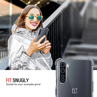 สําหรับ OnePlus Nord OnePlus Z OnePlus 8 Nord 5G AC2001 AC2003 ยืดหยุ่นซิลิโคนเหลวใสกึ่งโปร่งใส Anti-Yellowing ฝาครอบ 4 มุมป้องกันกรณีเยลลี่