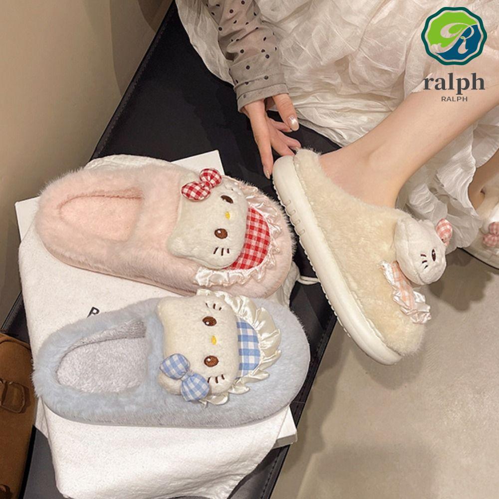 รองเท้าแตะตุ๊กตาแมว RAHUL KATE พื้นหนาลายเสือดาว นุ่มและอบอุ่น