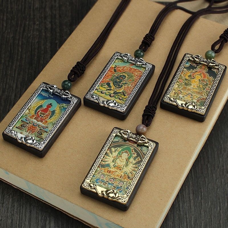 2025 Ebony Zodiac Guardian God of Thousand Card Hand-Painted Handmade จี้สร้อยคอผู้ชายอุปกรณ์เสริม E