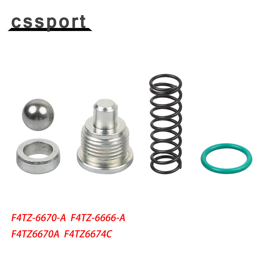 F4TZ-6670-A F4TZ-6666-A ปั๊มน้ํามันบรรเทาวาล์ว Ball Bearing ฤดูใบไม้ผลิปลั๊กซีลสําหรับ Ford 94.5-03 