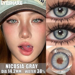 Eyeshare NICOSIA คอนแทคเลนส์สีเทา 2 ชิ้น คอนแทคเลนส์สำหรับดวงตา คอนแทคเลนส์เสริมสวย สีฟ้า น้ำตาล รายปี