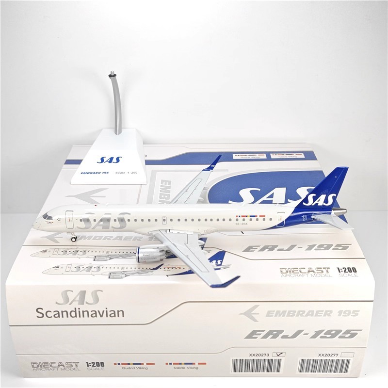 ปีก JC XX20273 1: 200 SAS Nordic Airlines ERJ190-200LR SE-RSK Alloy