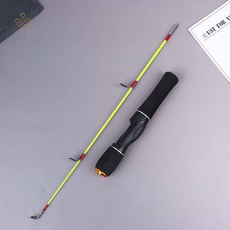 HELINYUE Ultralight มินิไม้เบ็ดตกปลาระบบหมุนและทอย ขนาด 60 ซม. พกพาสะดวก ใช้ในฤดูหนาว