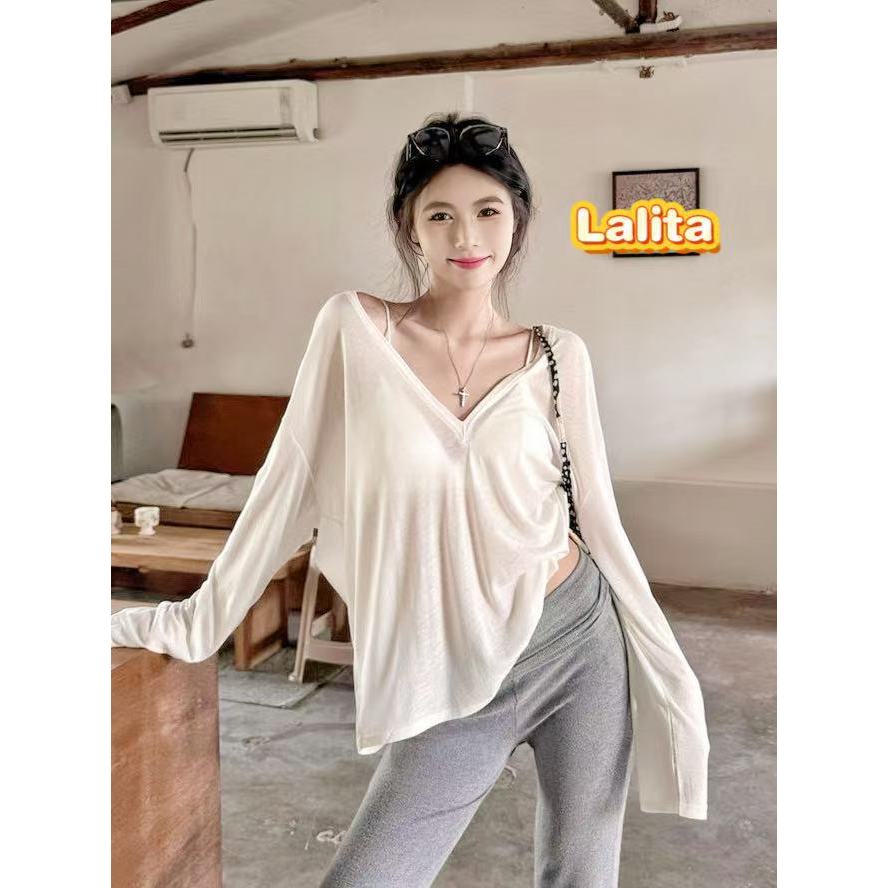 ส่งจากไทยทุกวัน บิกินี่ มีสีให้เลือกมากมาย ทรงหลวม เสื้อชีฟองทรง ใส่คลุมได้ทุกงาน หรือ👚Lalita