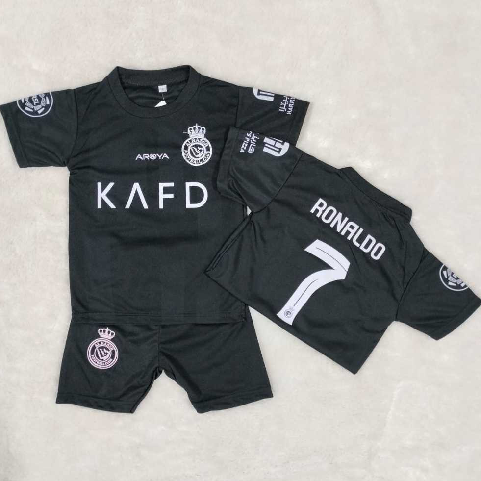 ใหม่ RONALDO AL NASSR เสื้อฟุตบอลชุดสําหรับเด็ก AGED 2-15 YEARS / RONALDO FOOTBALL JERSEY RONALDO AL