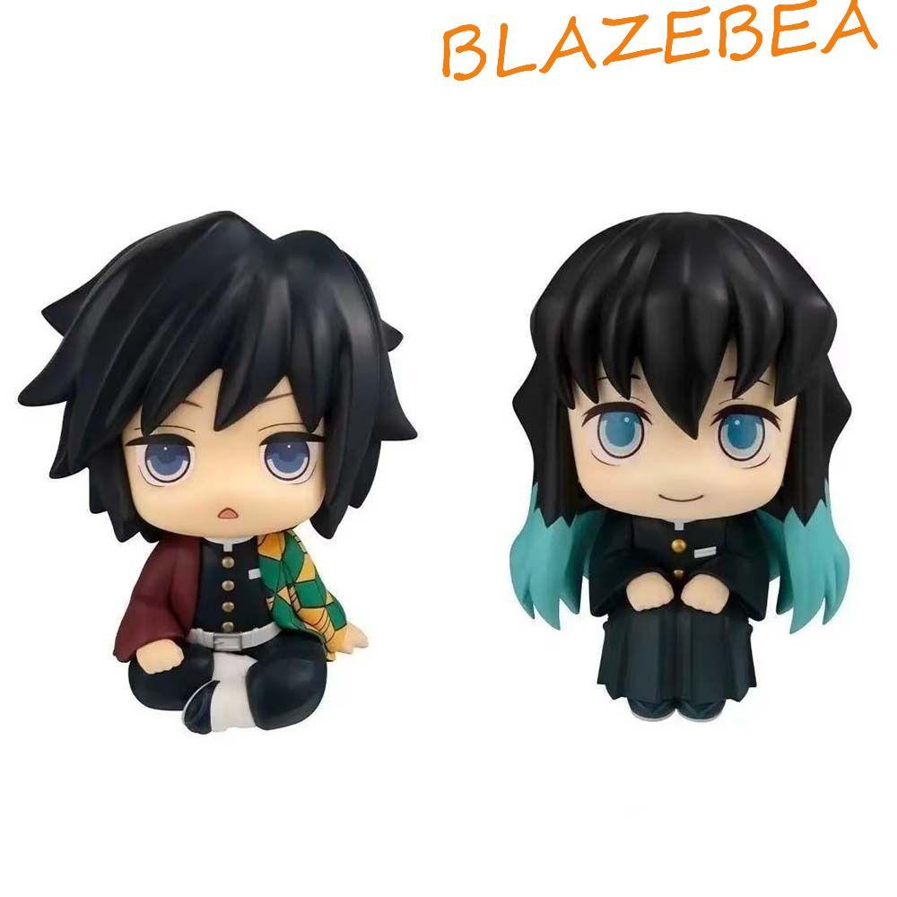 BLAZEBEA Demon Slayer ตัวเลข,รุ่น Q PVC ตุ๊กตา Tokitou Muichiro รุ่น, ของขวัญเด็ก 10 ซม.อะนิเมะอุปกร