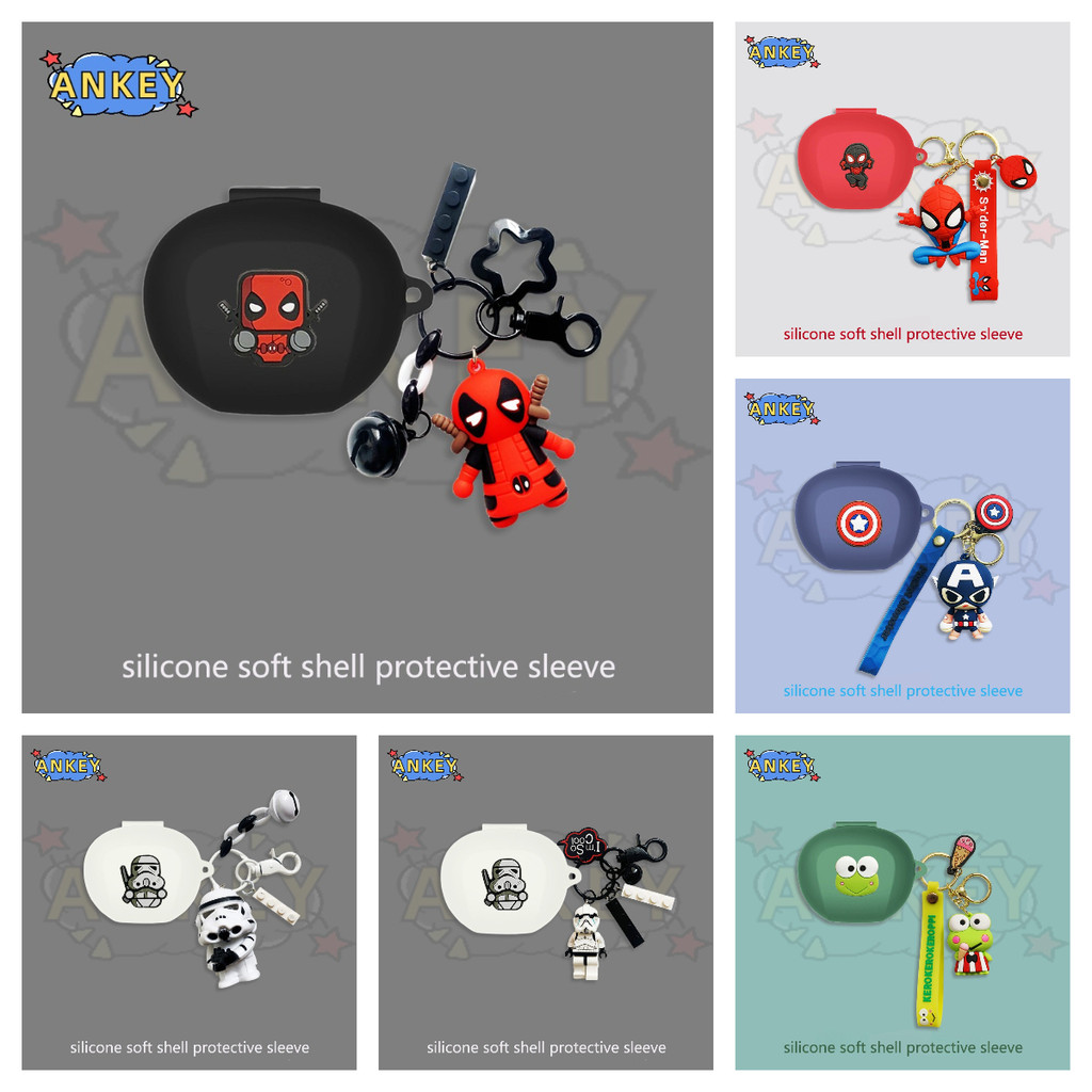 Case For Edifier NeoBuds Pro 3 Protective silicone Cute Black Warrior Cartoon Covers Bluetooth Earph