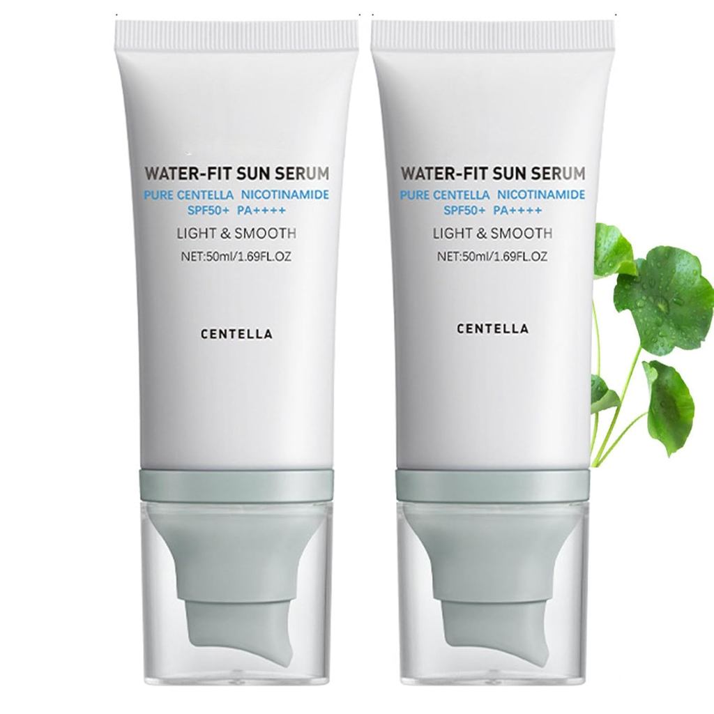 2 ชิ้น Centella Sunscreen SPF 50, Centella Water-Fit Sun Serum, การป้องกันยาวนาน, การบํารุงผิวและป้อ