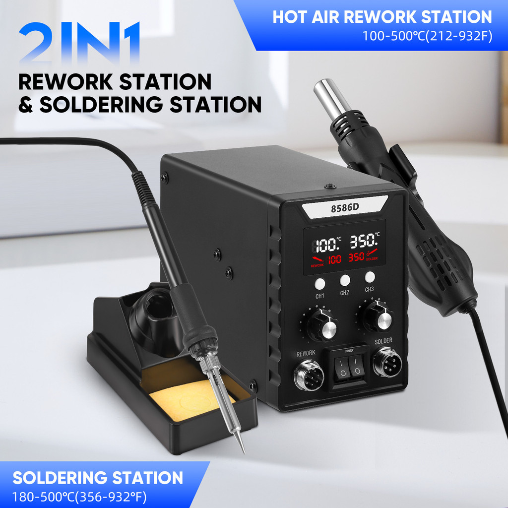 CTS Hot Air Rework Station 700W สําหรับ SMD การบัดกรีและ desoldering ปรับอุณหภูมิ, ปรับปริมาณอากาศ, การควบคุมอุณหภูมิ PID