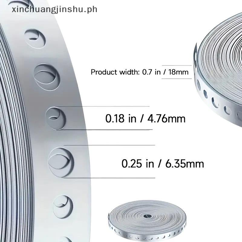XIN 1 ม้วน 15M เทปเหล็กชุบสังกะสี Pre-Punched Multi-Slot เทปโลหะสําหรับท่อสนับสนุนและแผ่นโลหะทํางาน 