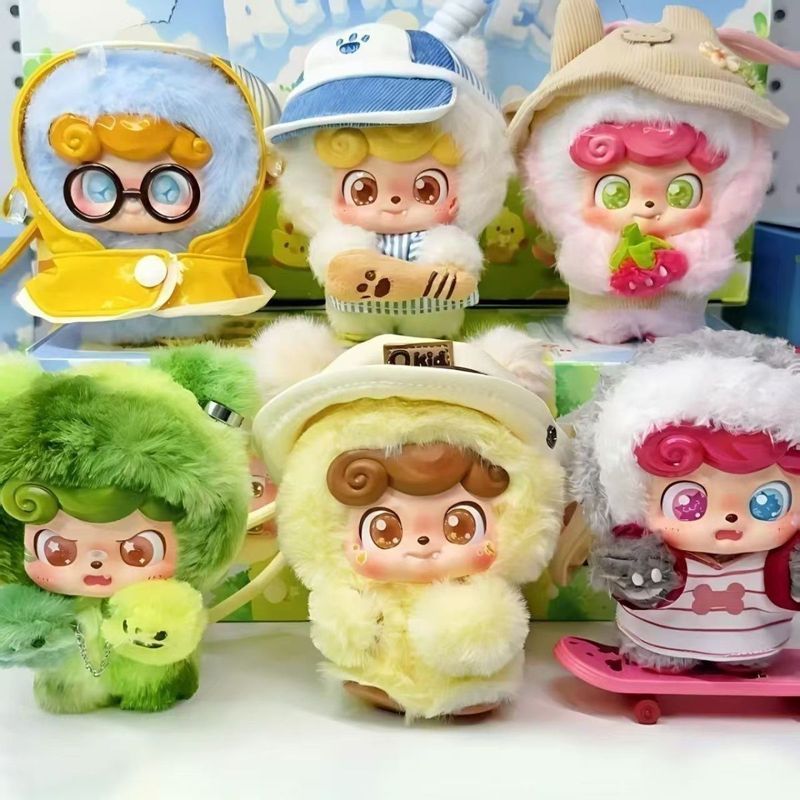 JOTOYS JOTOYS Q Bao Go Out Today Play Mystery Box Series ตุ๊กตาตุ๊กตาอินเทรนด์เล่นจี้ของขวัญ