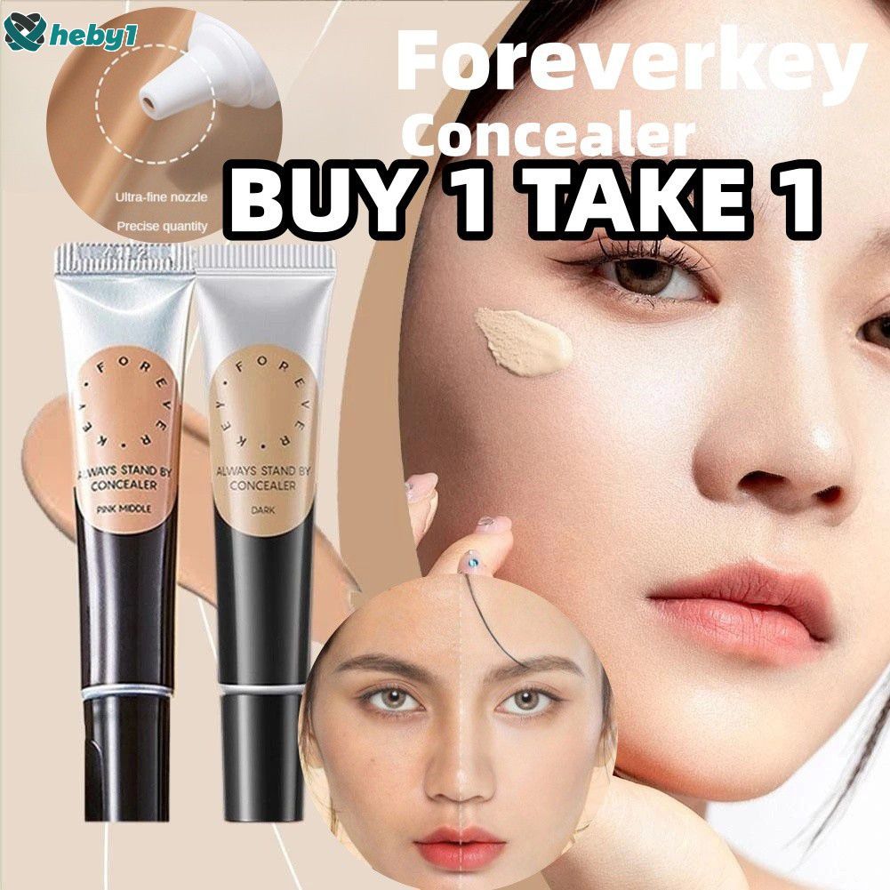 【ซื้อ 1 แถม 1】Foreverkey Concealer ปกปิดรอยคล้ำ รูขุมขนกว้าง ผิวกระจ่างใส เมคอัพติดทนนาน ให้ความชุ่มชื้น heby1
