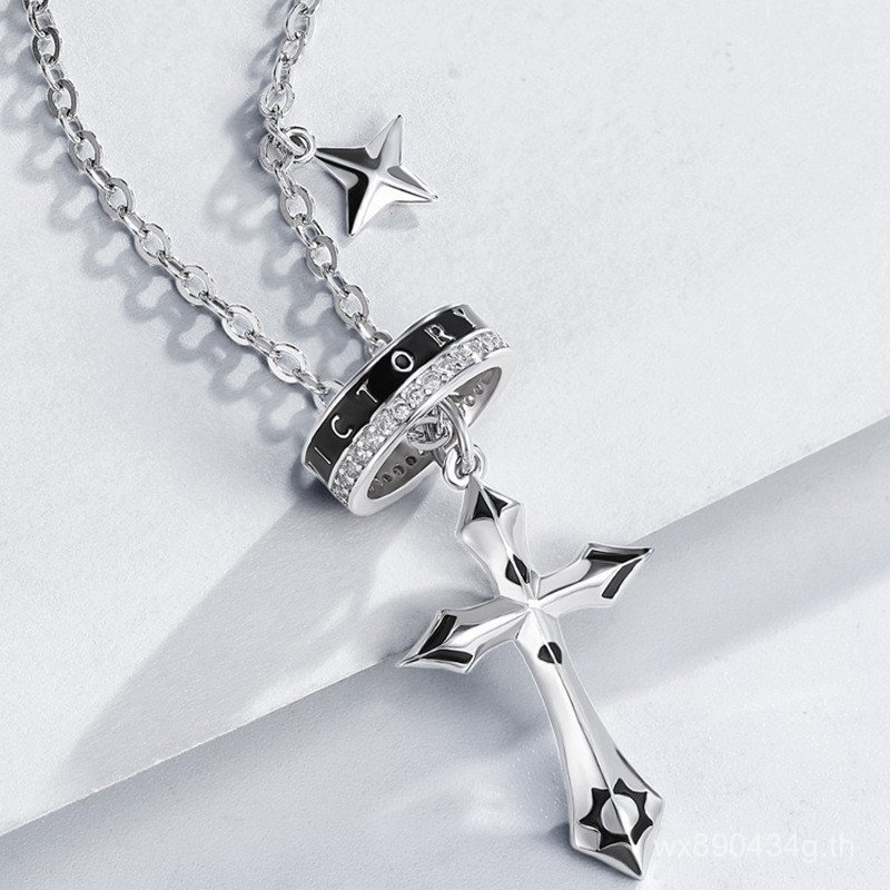 All-Match จี้ผู้ชาย 99 เงินสเตอร์ลิง Cross ผู้ชายออกแบบเครื่องประดับสร้อยคอเงินจี้ Simple Street สวม