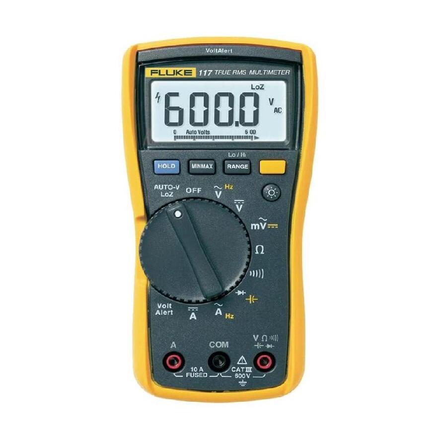 Fluke 117C HAVC VoltAlert มัลติมิเตอร์แบบดิจิตอลแบ็คไลท์ 117 T