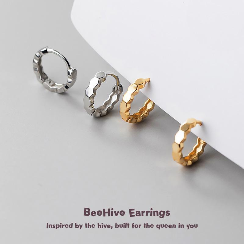 Beehive Earrings ต่างหูเงินแท้ S925 [MERCELO]