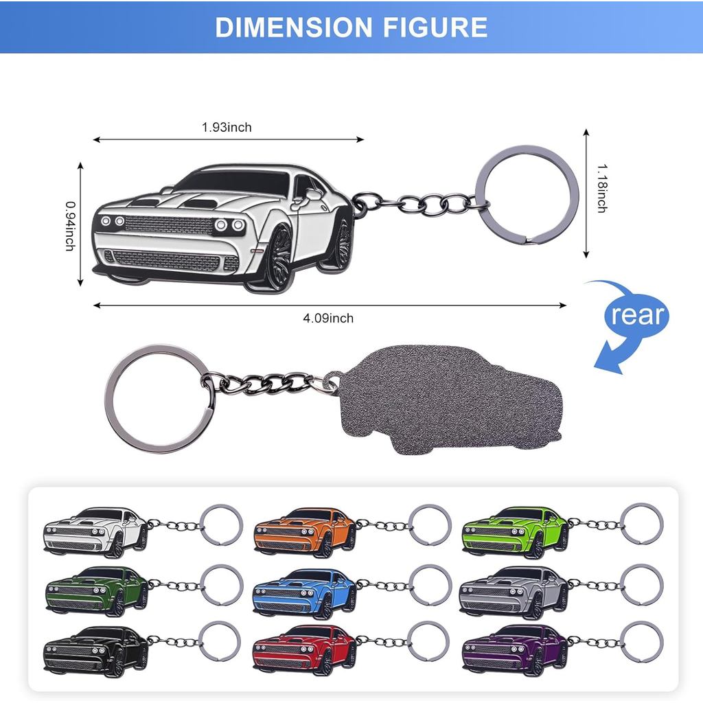 for Challenger Keychain Accessories SRT,Key Chain for Dodge Challenger Hellcat Accessories SRT SXT