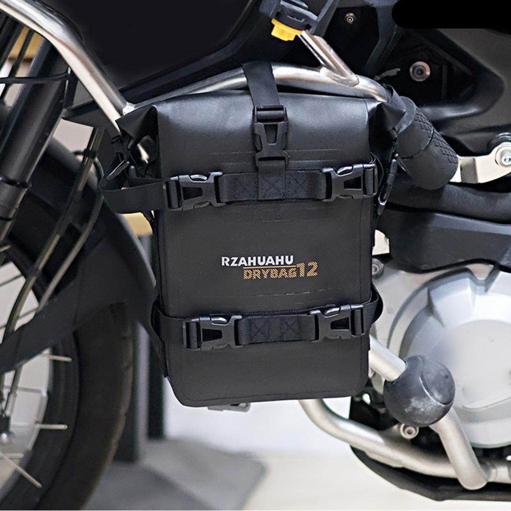 Tomvorks Motorcycle Crash Bar Bag Tail for Travel สีดำ